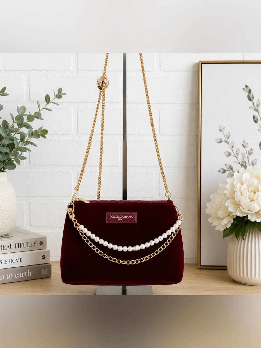 Dolce & Gabbana Burgundy Velvet Cosmetic/Beauty Bag GWP VIP Item